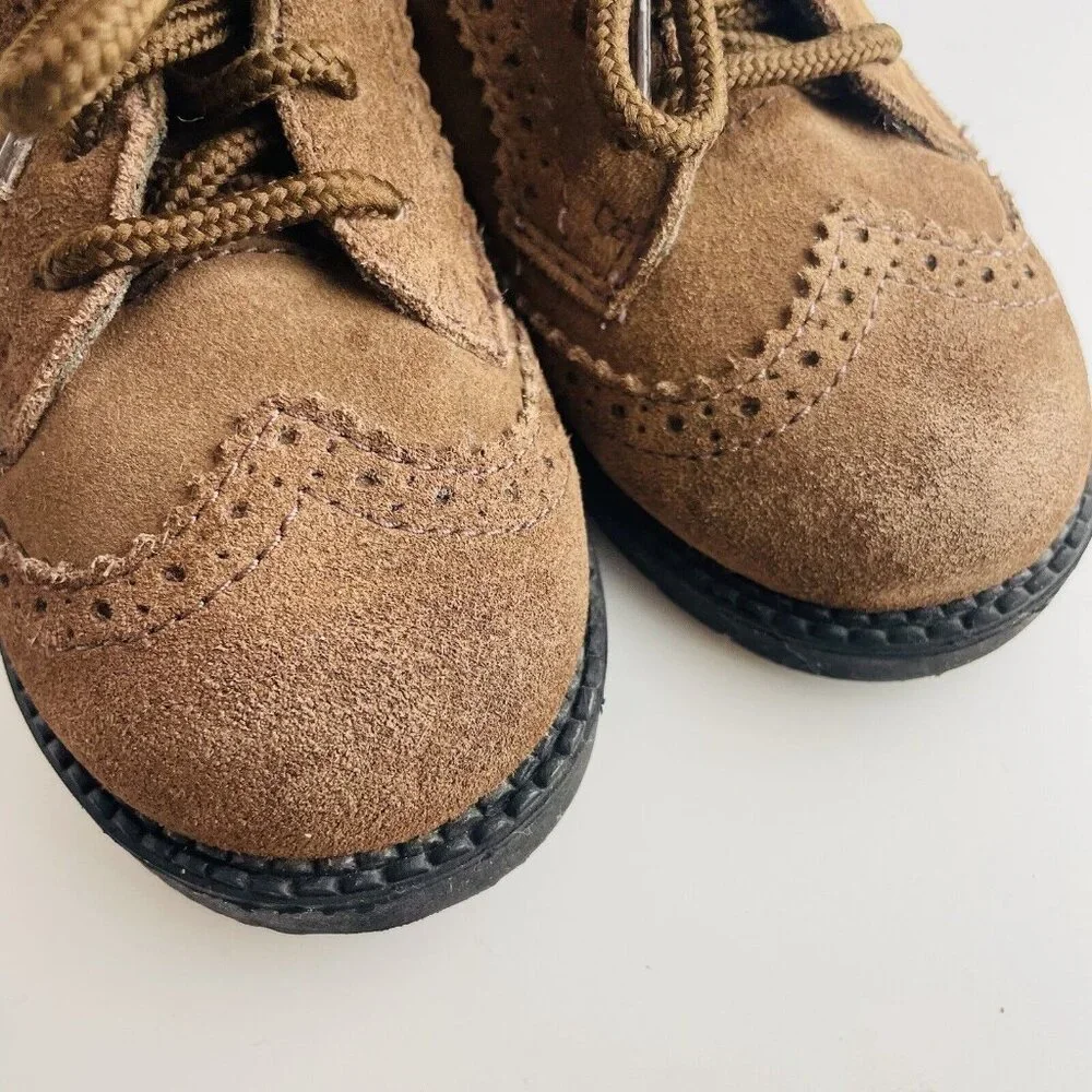 WEEBOK by REEBOK Brown Suede Wingtip Oxford Dress‎ Shoes Baby Boy Size 7.5 M